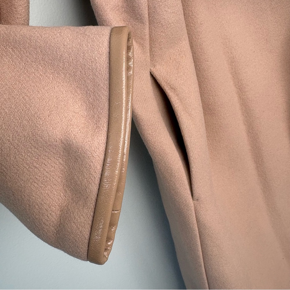Pinko Wool Blend Coat Blush Pink‎ Womens Sz 2 Tie Waist - Picture 7 of 16